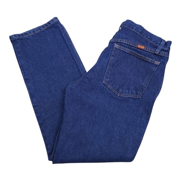 Rustler Mens 33 X 30 Straight Leg Jeans 100% Cotton Heavyweight Blue Denim - Picture 7 of 7